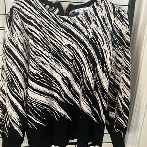 Chico's Black and White Zebra Print Sweater
